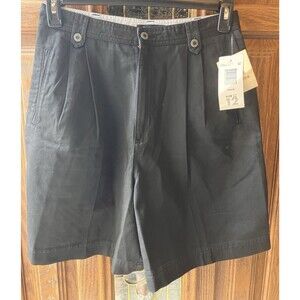 Vintage Liz Sport The Walk Short Size 12 Black NWT Pleated Pockets 100% Cotton